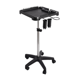 Plastic Rolling Base Hair Extention Salon Trolley Rolling Cart with Wig Tool Holder