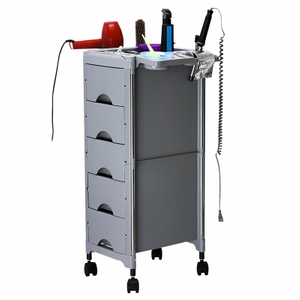 T07 Grey Barber Supplies Beauty Salon Tool Cart Hair Dyeing Trolley