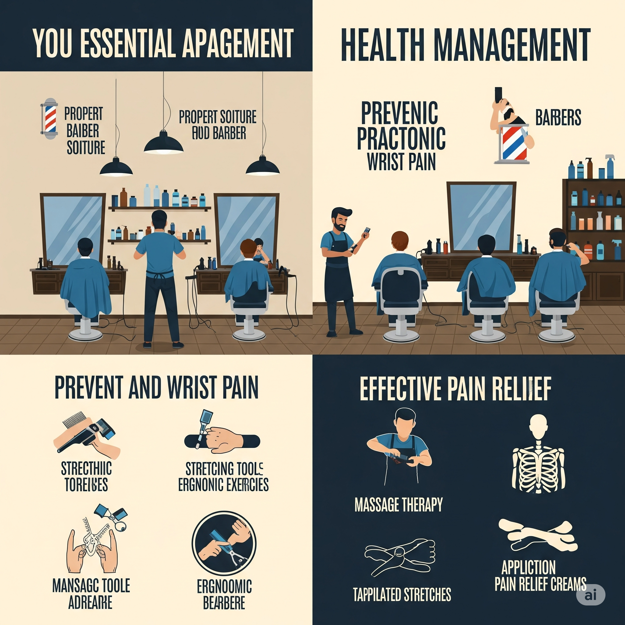 四、Health Management & Pain Relief 1. Acute Pain Relief *Ice for 10 mins (wrist/finger pain).* Heat + pain relief patches (back stiffness). 2. Long-Term Recovery Weekly massage/acupuncture. Regular spine check-ups.