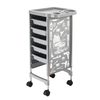T28 Plastic Hair Salon Trolley Beauty Rolling Cart with 5 Drawers