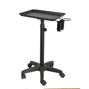 Black Aluminum Trolley Tray Cart with Hair Dryer Holder