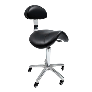 Ergonomic Saddle Stool Rolling Chair with Backrest Smooth Wheels