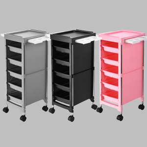 Hairdressing Salon Tool Storage Plastic Cart Trolley Beauty Tools 5 Drawers