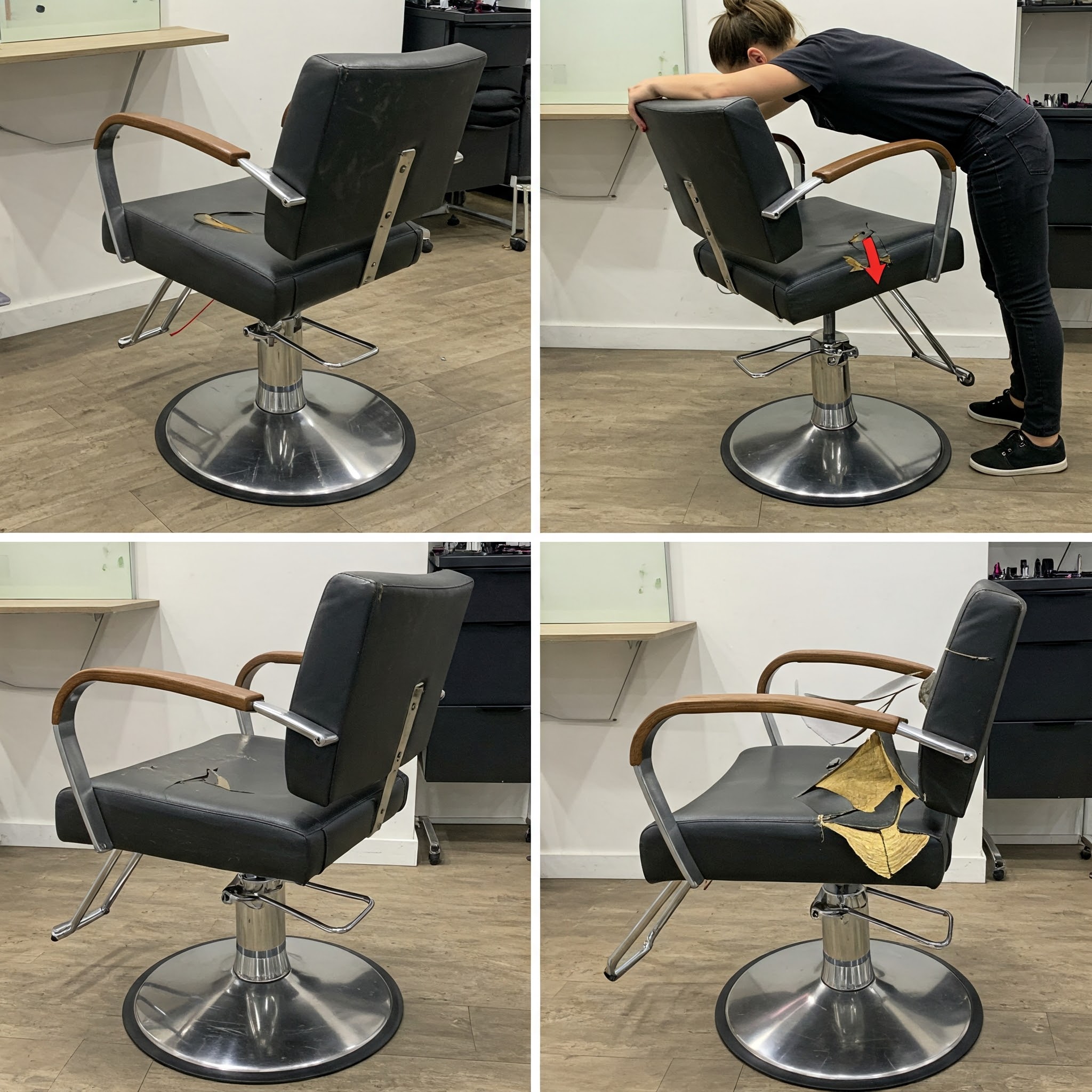 2. Ensure Strong Frame & Weight Capacity The Problem: Weak Frames Lead to Breakage Salon furniture must withstand heavy daily use, including: Clients of different weights shifting positions. Stylists leaning on chairs during treatments. Frequent movement (swivel chairs, hydraulic adjustments). Cheap materials like particleboard or thin metal frames can bend, warp, or collapse over time.