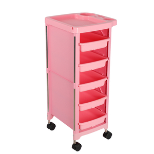 Salon Furniture Pink Hair Salon Trolley for Beauty Salon Storage Tool