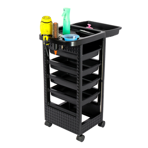 T22 Black Barber Salon Trolley Hairdressing Rolling Cart