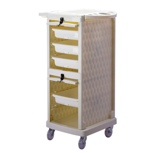 T18 White Barber Salon Rolling Trolley Cart with Lock Door