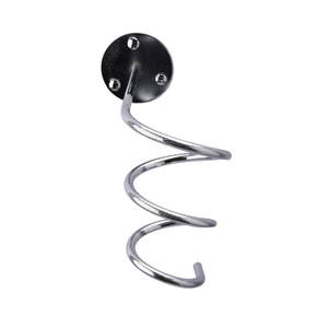 Polished Chrome Spiral Wall Mounted Hair Dryer Holder