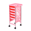 T28 Plastic Hair Salon Trolley Beauty Rolling Cart with 5 Drawers